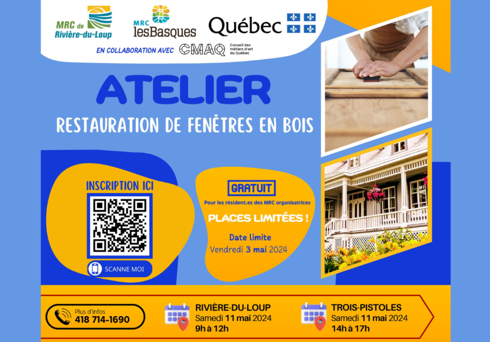 Ateliers d’entretien de fenêtres en bois dans le Bas-Saint-Laurent